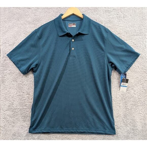 Grand Slam Performance Golf Shirt Men's XL Polo UPF 50 Wicking Deep Teal NWT - Picture 1 of 11